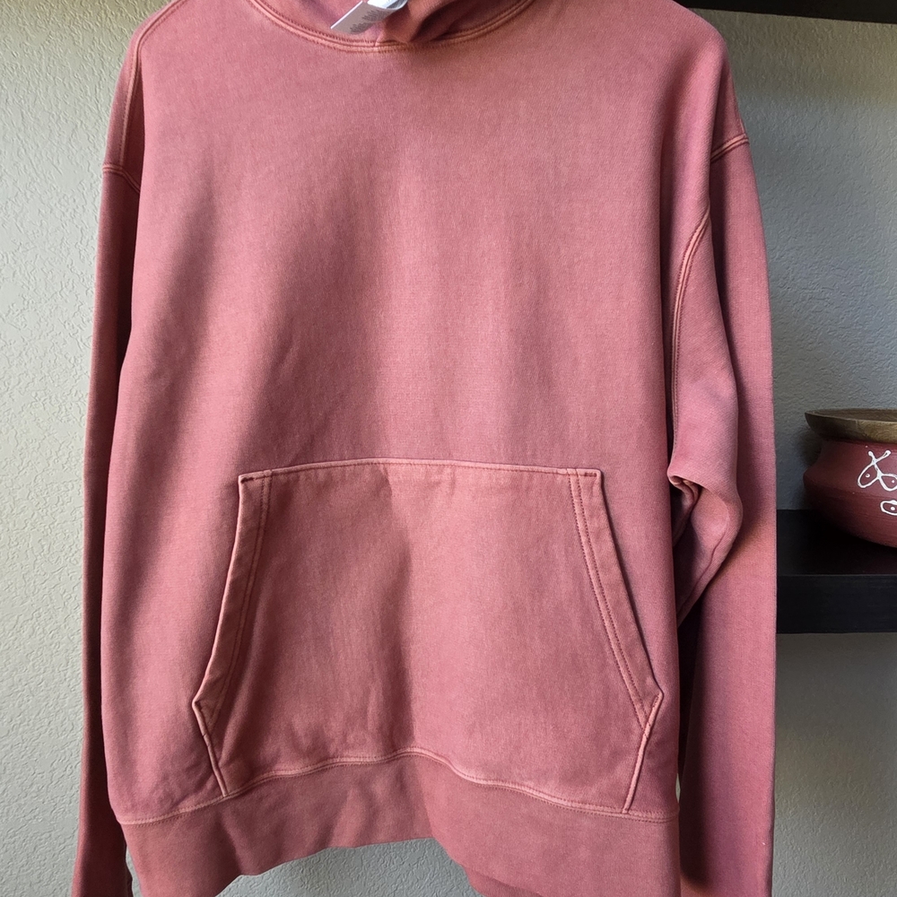 American Eagle Outfitters Men's Heavyweight Coral Hoodie